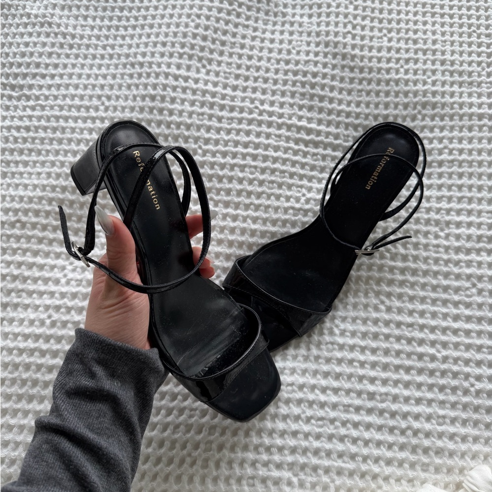 Reformation Black Strappy Heels - Picture 3 of 3